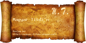 Magyar Titán névjegykártya